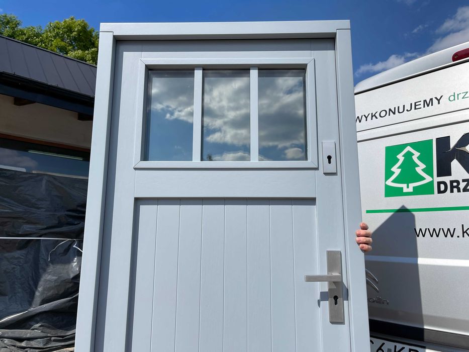 Drzwi Drewniane zewnętrzne NA KAŻDY WYMIAR Angielskie CZYSTE POWIETRZE