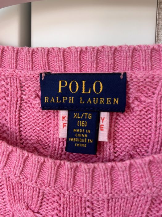 Polo Ralph Lauren camisola rosa cable knit 16 anos / S