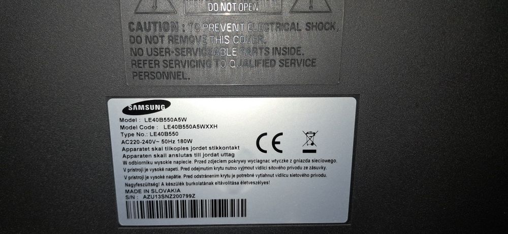 Uszkodzony telewizor Samsung