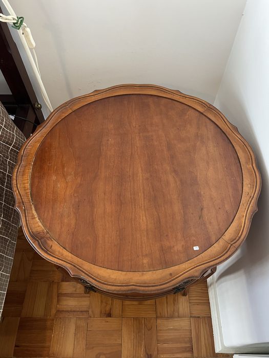 Mesa redonda madeira maciça de sala