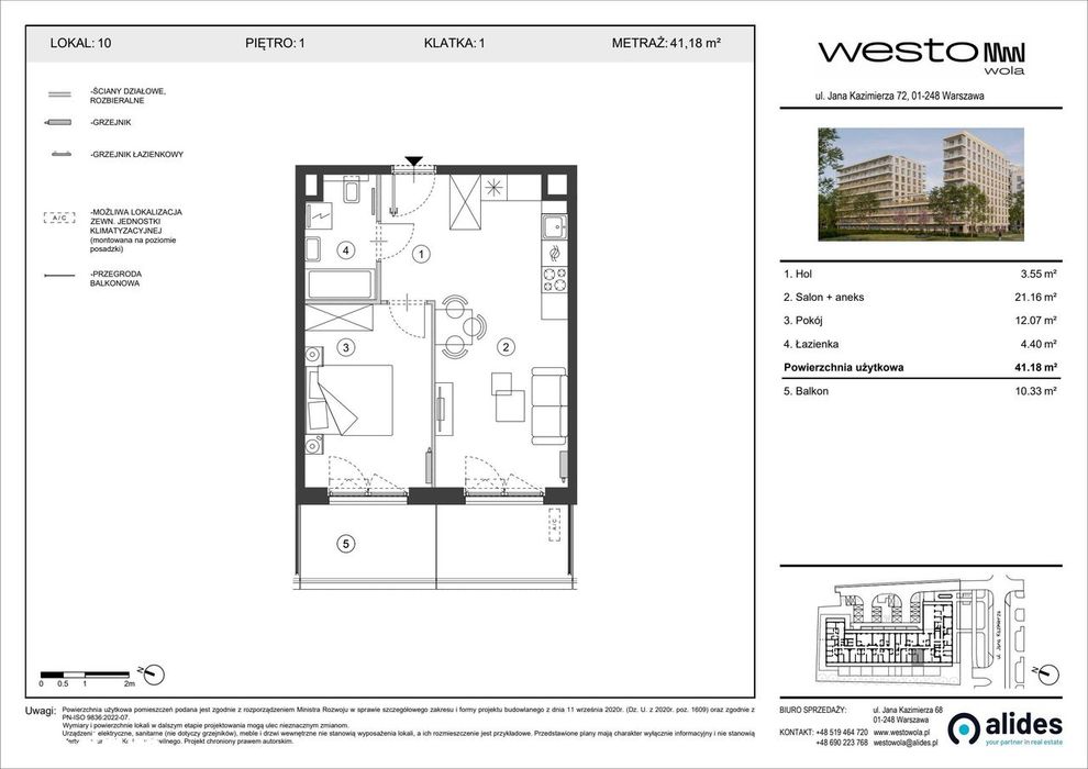 2-pokojowe mieszkanie 41m2 + balkon Bez Prowizji