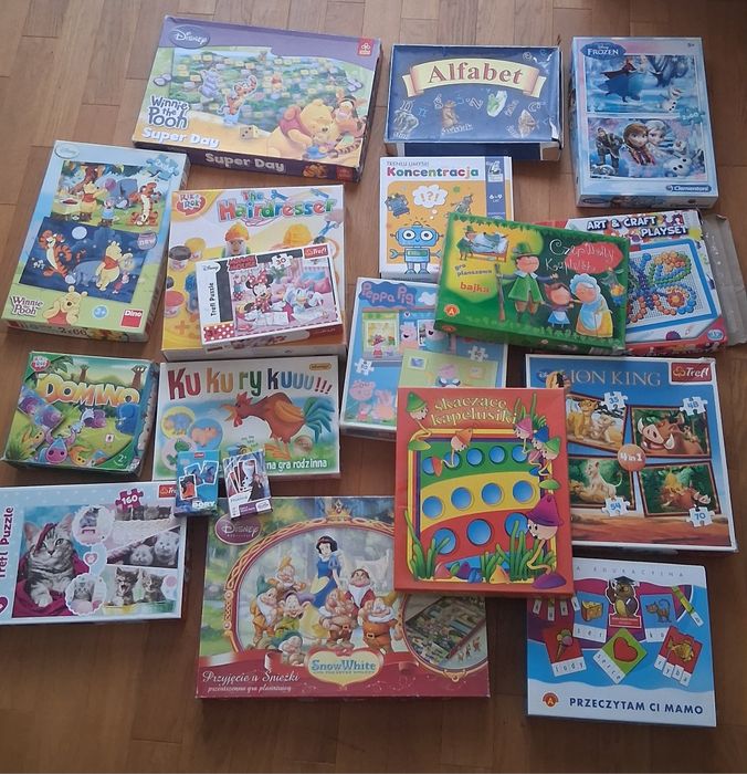 Zestaw gier, puzzli od 3 lat
