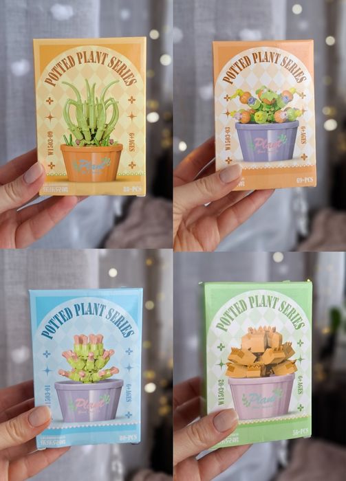 Mini klocki konstrukcyjne ala lego kwiatki sukulenty na prezent