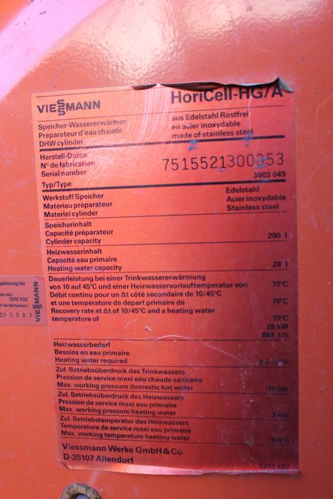 Bojler viessmann  200l  nierdzewny