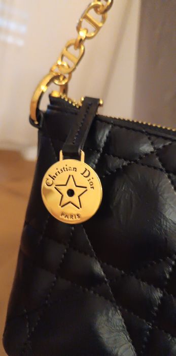 Czarna mała Christian Dior na ramię, do ręki