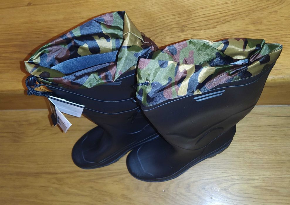 Kalosze męskie czarne ze ściągaczem 41, 42, 43, 44 - NOWE