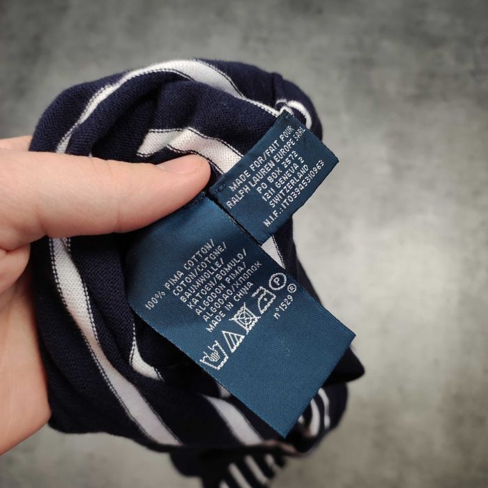 MĘSKI Sweter Elegancki Paski Cienki Lekki Polo Ralph Lauren Pima Coton