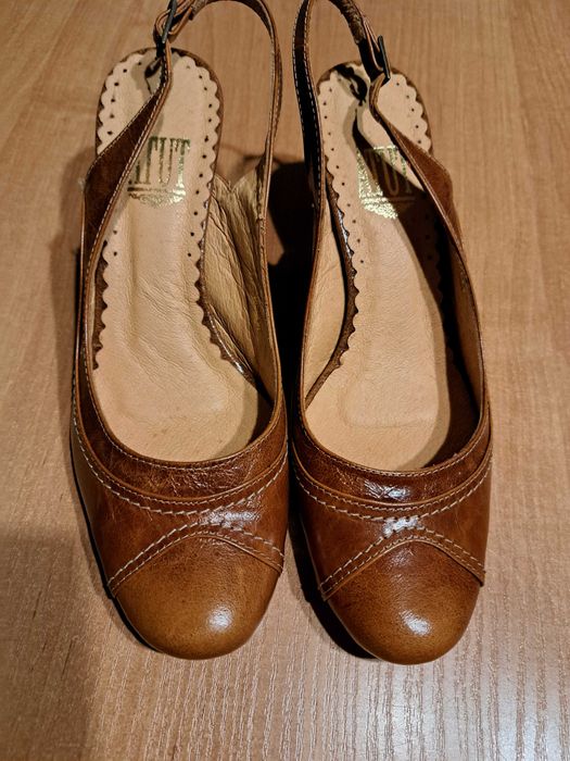 NOWE skóra, czółenka, jasny brąz, ATUT,  rozmiar 37