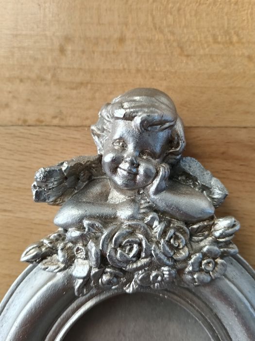 Ramka z aniołkiem srebrna