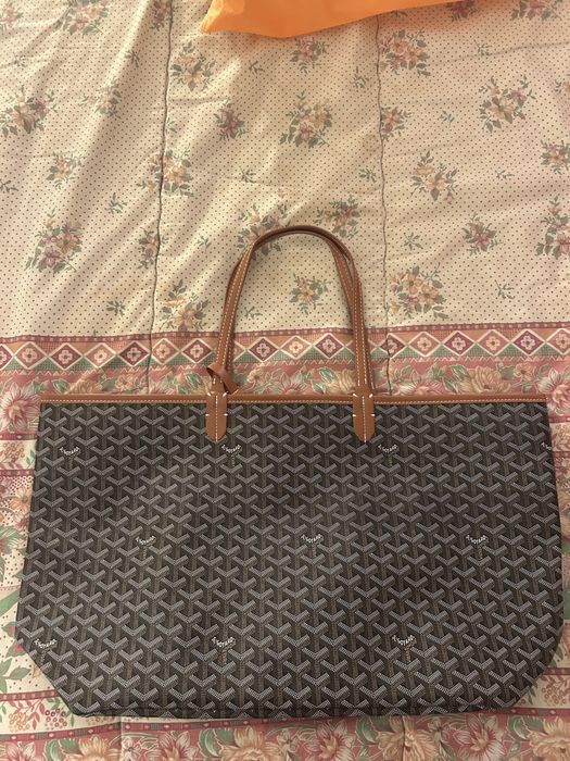 Mala goyard grande azul e castanha