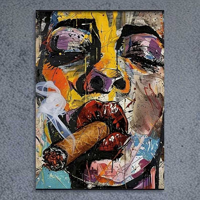 Современный постер-плакат на холсте (45*30 см) - Моника Беллуччи, стиль черно-белое фото, также постер в стиле поп-арт (40*30 см), настенный декор