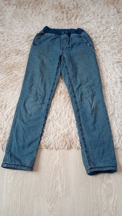 Spodnie ocieplane jeansowe 164