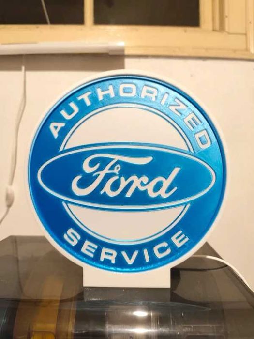 Lightbox Luminaria decorativa Ford service cx branca