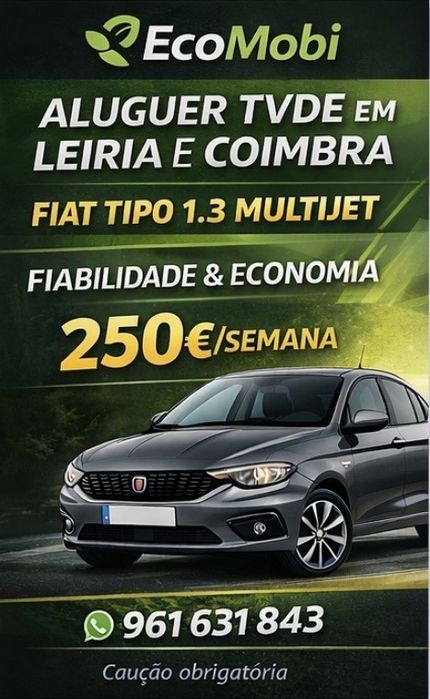 Aluguer TVDE 250€/Semana | Leiria/Coimbra | ECOMOBI