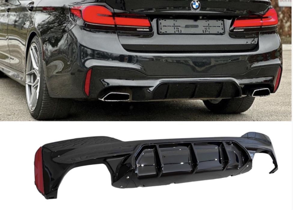Диффузор накладка на бампер BMW 5 G30 на м пакет бмв г M5 черный