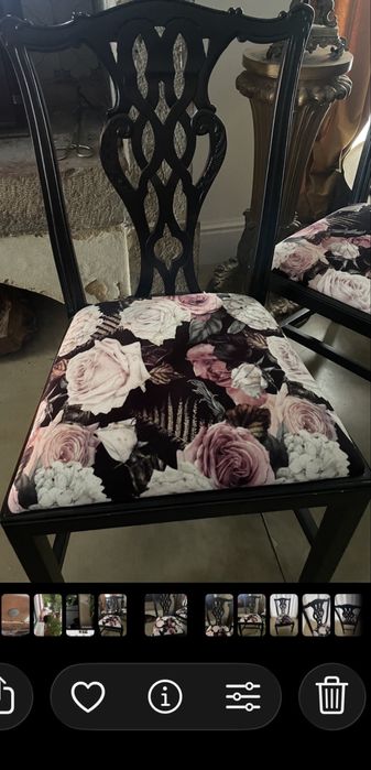 4 cadeiras chipandalle lacadas de preto