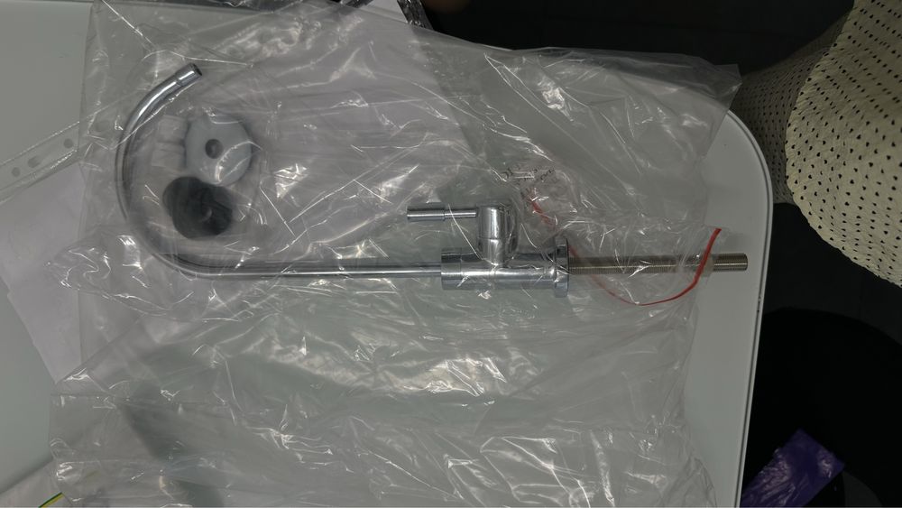 Краник під осмос сірий хром, отвір 12 мм