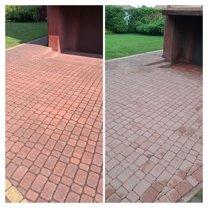 Usługi mycia kostki brukowej, elewacji, itp.