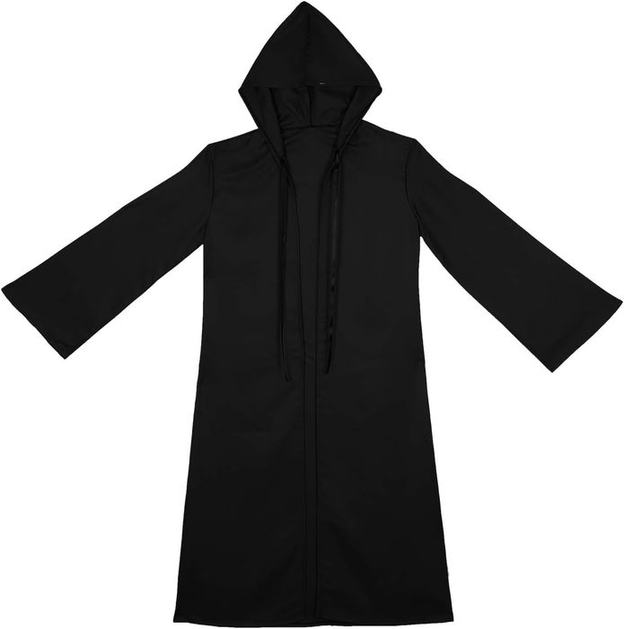 Czarna Peleryna Z Kapturem – Kostium Jedi/Renegat Rozmiar One Size
