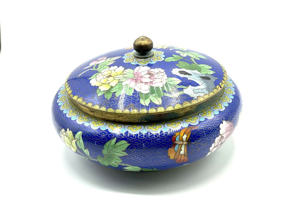 Caixa centro de mesa cloisonné antiga