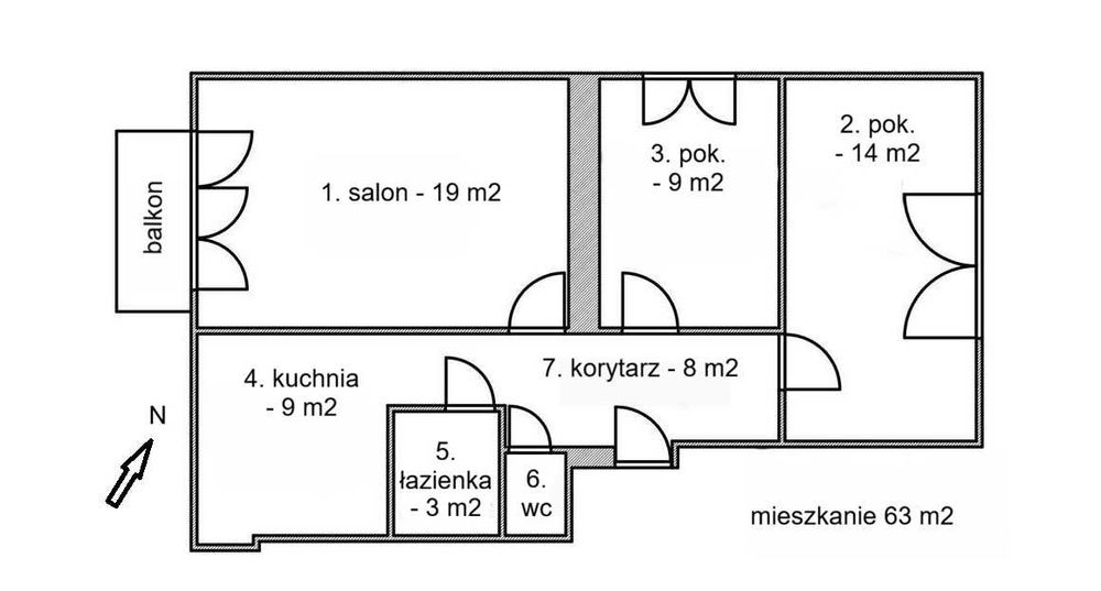 mieszkanie 63 m2 w Radomsku