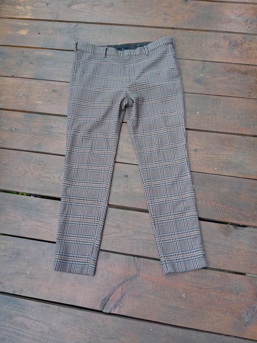 Spodnie Skinny Fit jasnoniebieski brązowy męskie M