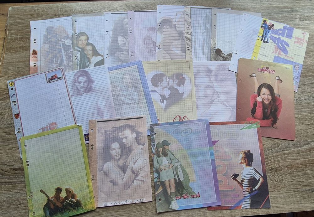 Karteczki kolekcjonerskie do segregatora lata 90 retro kartki