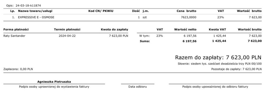 Syntezator Expressive E Osmose stan bdb + case, gwarancja do 04.2026