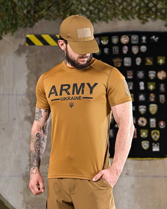Тактична футболка ARMY UKRAINE CoolMAX Койот Розміри S-3XL