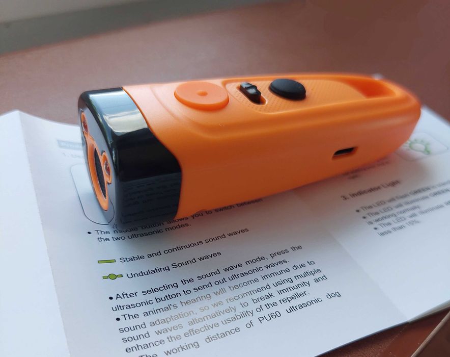 Оригинальный Ультразвуковой отпугиватель собак Ultrasonic PU-60 Orang відлякувач 2026