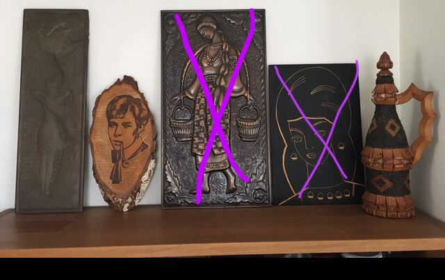 Большая медная чеканка ссср девушка на берегу