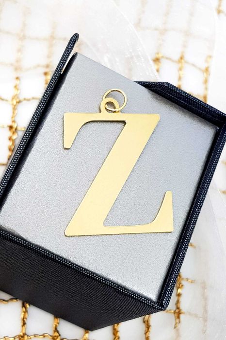 Złota zawieszka do łańcuszka duża litera Z pr.585