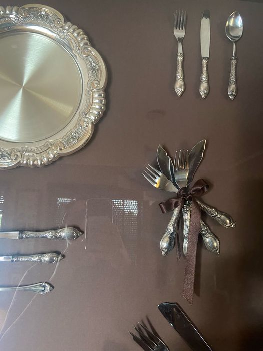 Quadro Castanho com prateado