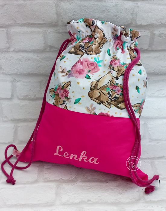 Worek do przedszkola żłobka z imieniem na pościel