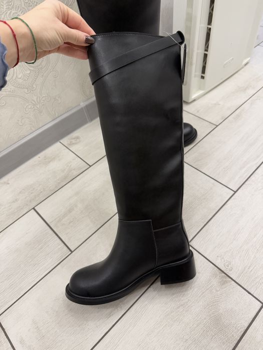 Високі сапоги труби натуральна шкіра 39-25,5см