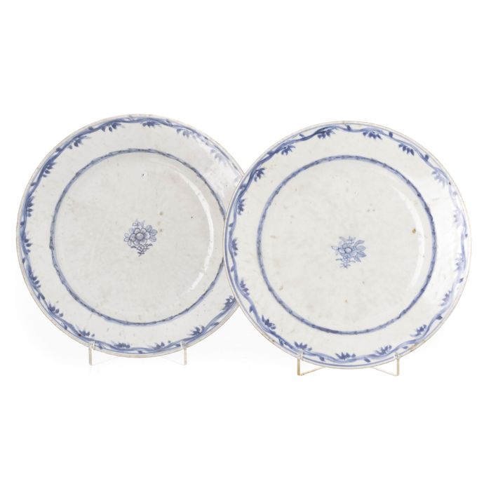 Porcelana oriental - Par de pratos - Companhia das Índias