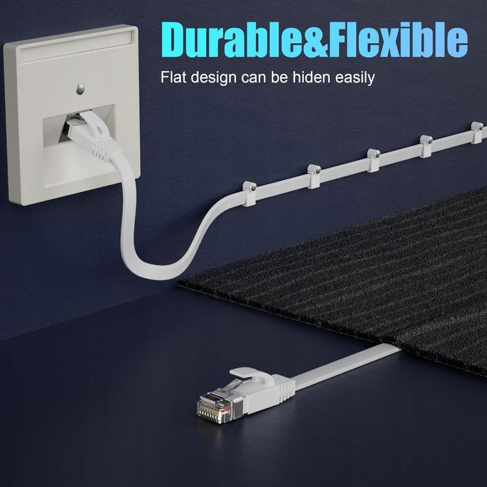 Kabel LAN CAT 6 50m, kabel ethernet prędkość 1000 Mbit/s, RJ45