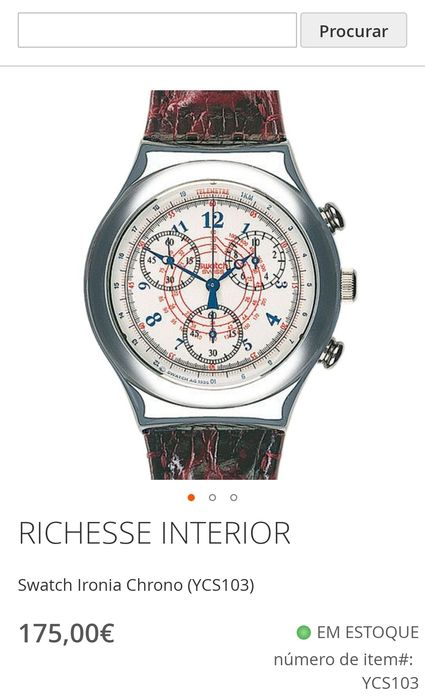 Relógio de pulso SWATCH Irony Chrono RICHESSE INTERIEURE