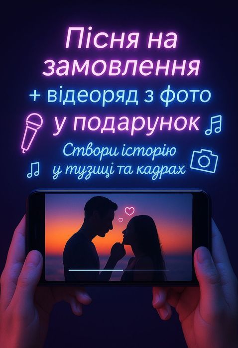 Пісня на замовлення,в подарунок, оживлення фото, відеокліп, відео