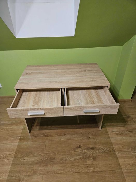 Biurko Nepo Plus 100 cm z 2 szufladami dąb sonoma
