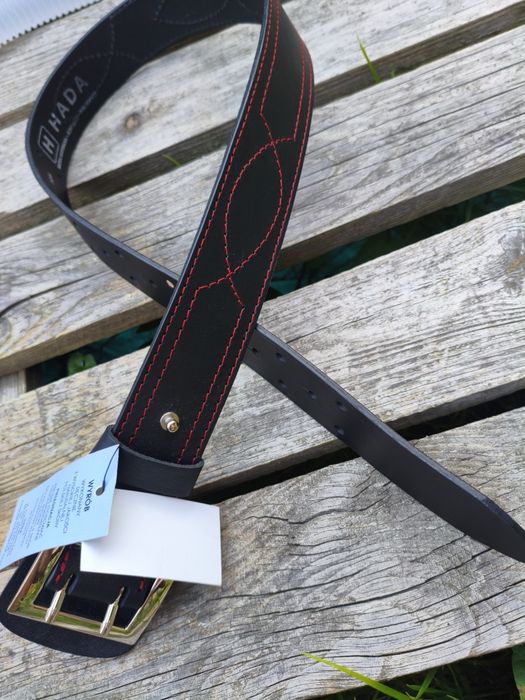 Pase  Oficera Szyty Na Czerwono Skóra Lico Czarna Dł. 120cm
