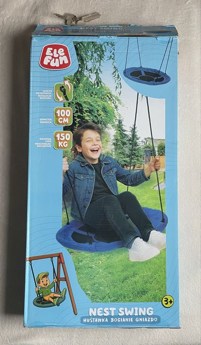 Huśtawka bocianie gniazdo Elefun huśtawka ogrodowa 100 cm