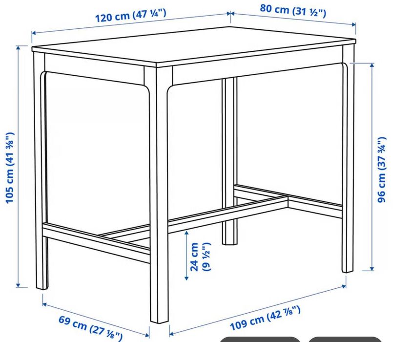 Mesa e 4 cadeiras altas