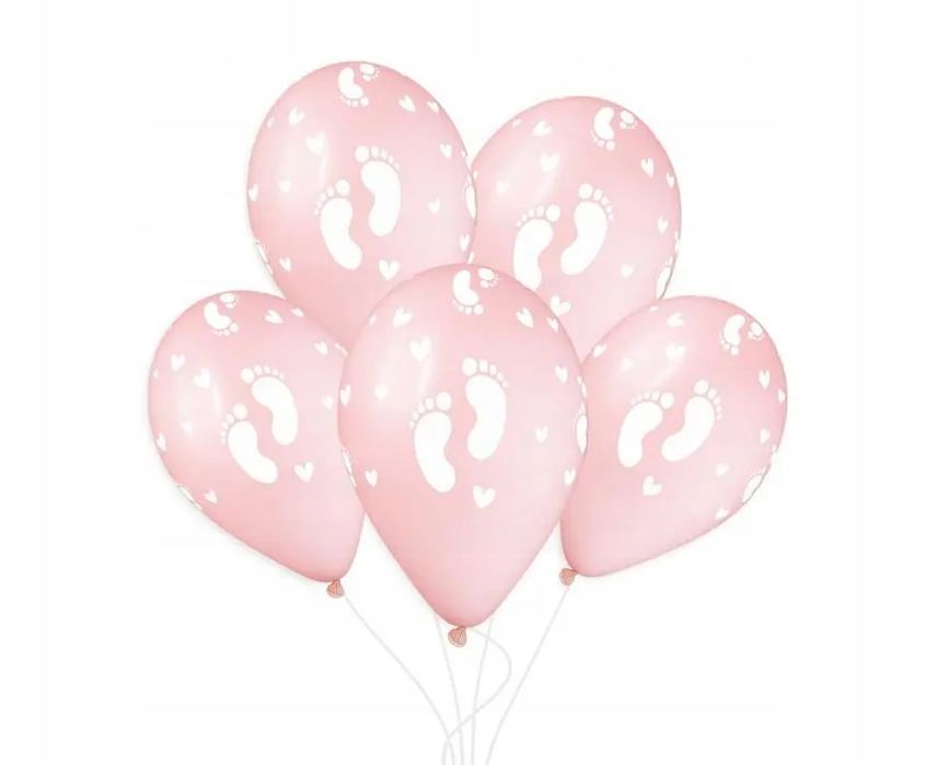 Balony Gemar 13, Stópki Dziecięce, Pudrowe Różowe, 50Pcs. Nowy Produkt
