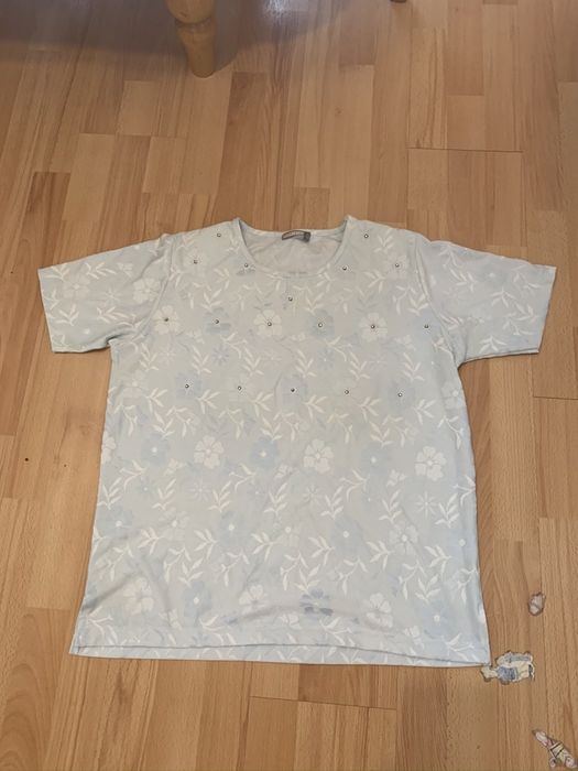 Pastelowa niebieska jak NOWA bluzka krótkim rękawem 44 XXL 3XL