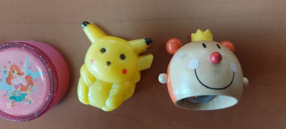 Zestaw ostrzałek temperówki ozdobnych winx,pikachu pokemon smok koń