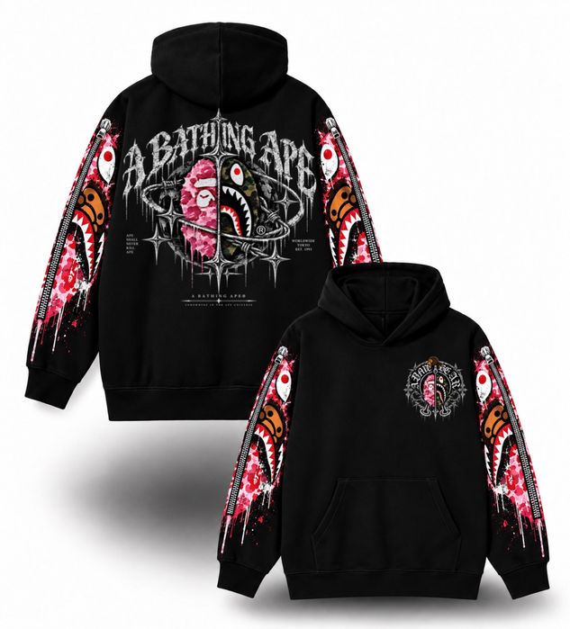 Худи BAPE Shark Hoodie Custom logo унисекс бейп толстовка кофта лонгслив