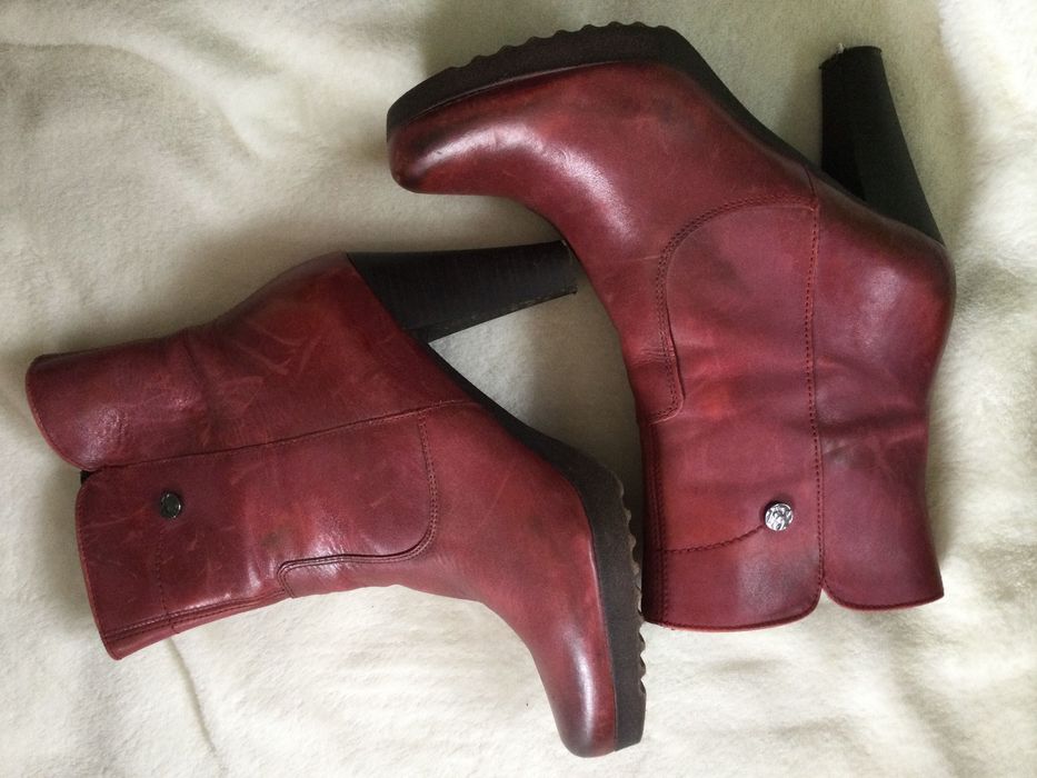 Buty damskie skóra - cieniowana botki 38