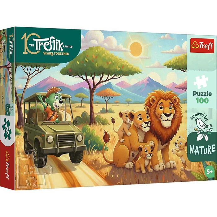 Trefl Puzzle 100 el. Rodzina Treflików Lwy 16593