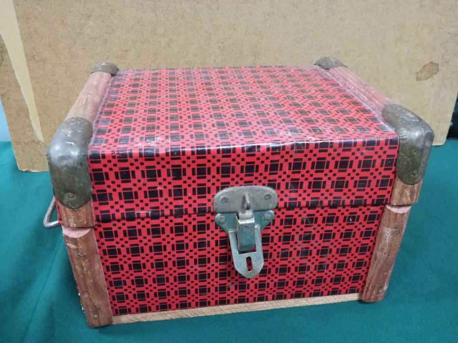 Sheet metal chest, old, antique, relic.